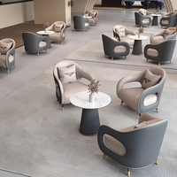 Ensemble de canapés et fauteuils pour négociations commerciales, fauteuil lounge rembourré OEM avec rangement pour hôtel, café, bureau, salle de réception