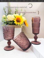 Verre à boire rétro en verre coloré gaufré motif épée et fleur, disponible en deux tailles, pour jus, eau, boissons glacées, cadeau pour la maison