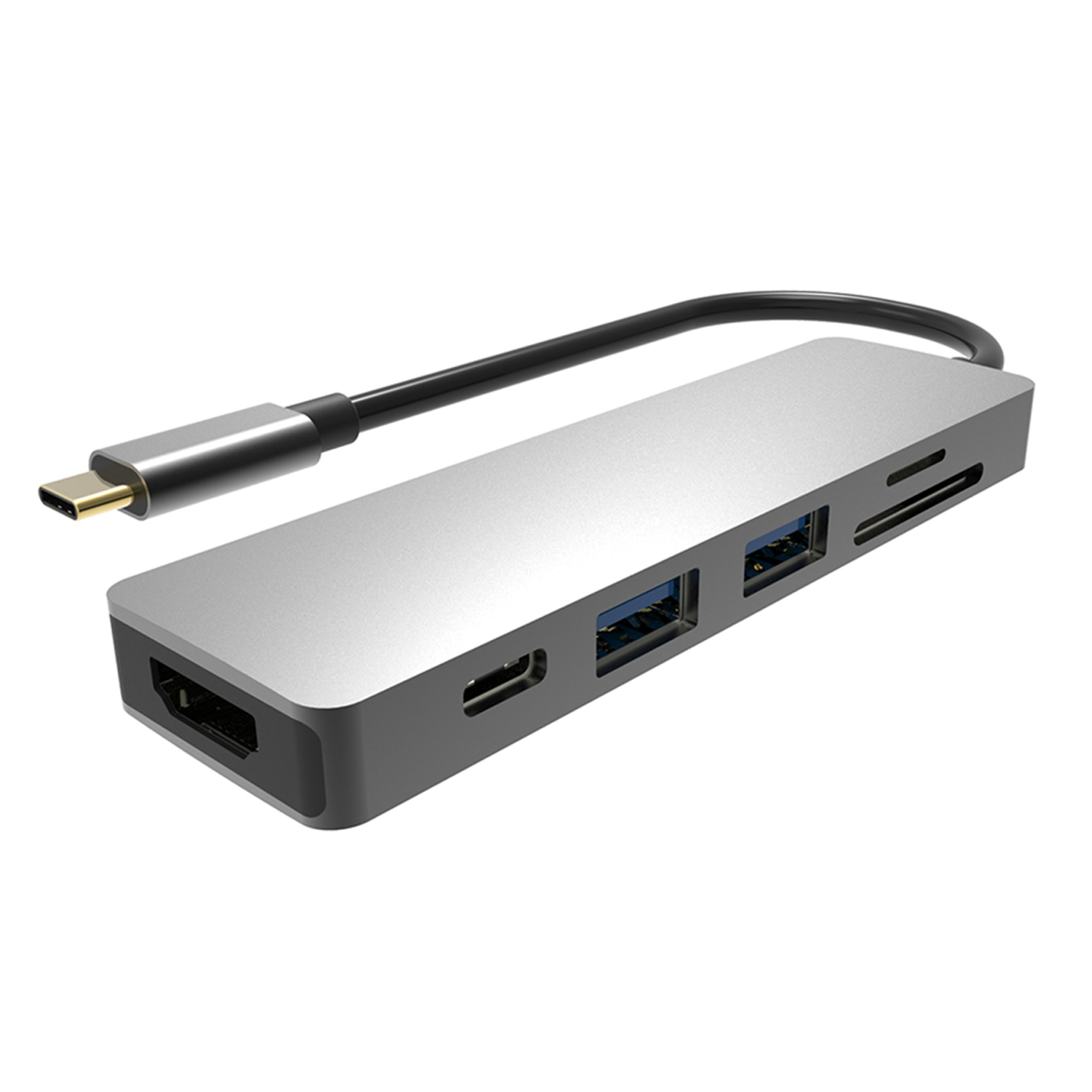Behpex 6 In 1 USB-C Hub With HDMI Port USB Female 3.0 Fast Charge