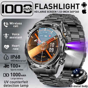 LIGE BWAK105 (2 Cinturini) Smartwatch con 8 Giorni di Autonomia per Uomo, Risposta e Effettuazione Chiamate, Frequenza Cardiaca, SpO2, Torcia, Compatibile con Android e iOS - Product Image 1