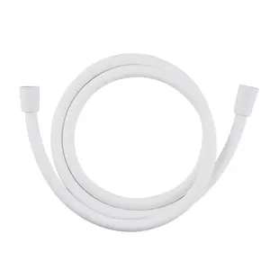 High Quality Bathroom Flexible Hand Shower Pvc Plastic White Anti-Torsion Modern Style Shower Hose Pipe 1.5M