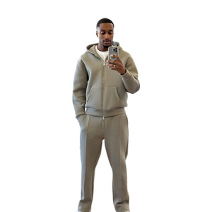 Tuta Sportiva <span class=keywords><strong>da</strong></span> <span class=keywords><strong>Uomo</strong></span> KY con Giacca e Pantaloni con Zip, Completo Casual a 2 Pezzi per Outfit Quotidiano - Product Image 1