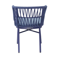 Chaise de jardin empilable de luxe contemporaine en corde latérale Chaises de salle à manger d'extérieur tissées haut de gamme