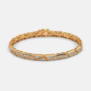 Timeless Moissanite Brilliant Cut Chain Link Bracelet 925 Sterling Silver Gold Plated Trendy Channel Set Style Unisex Jewelry - Product Image 2