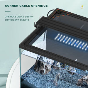 Small <strong>Rectangular</strong> Ultra-clear Glass <strong>Aquarium</strong> Fish tank Mini Back Filtration LED Light Energy-saving Black Landscape Box <strong>Acrylic</strong> - Product Image 4