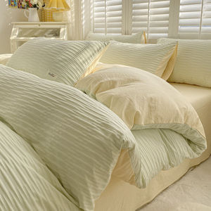 2025 nouveau Simple coton lavé <span class=keywords><strong>de</strong></span> <span class=keywords><strong>haute</strong></span> <span class=keywords><strong>qualité</strong></span> pur coton Super doux couleur unie fil <span class=keywords><strong>de</strong></span> mousse <span class=keywords><strong>housse</strong></span> <span class=keywords><strong>de</strong></span> <span class=keywords><strong>couette</strong></span> - Product Image 1