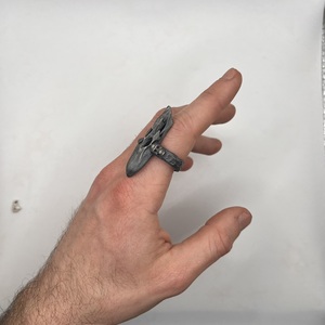 Anillo de calavera deformado Punk pesado Plata de Ley 925 chapado en rodio regalo de boda para hombres motocicleta motociclista esqueleto hecho a mano gótico - Product Image 6