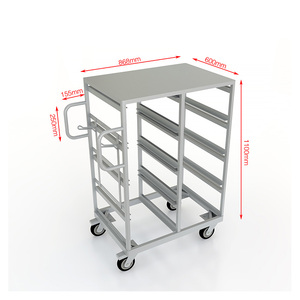 Mobile Sorting Trolley for Euro Storage Crates 4 Tier Metal Picking <b>Cart</b> with <b>Wheels</b> for Warehouse and Supermarket - Product Image 5