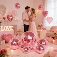Bola de Discoteca Romántica Rosa con Espejos, Bola de Amor Brillante para Decoración de Pedidas de Mano, Regalo de Aniversario, Decoración de Dormitorio, Artículos para Fiestas de San Valentín
