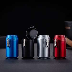 Портативный металлический портсигар для ключей, пепельница с одной кнопкой и открытой крышкой, креативная дорожная пепельница 2-в-1 - Product Image 2