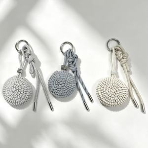 Trending High-end Handmade PU Leather Metal Bag Charm Fashionable Keychain for Women's Handbags Accessories Multiple Colors - Product Image 1