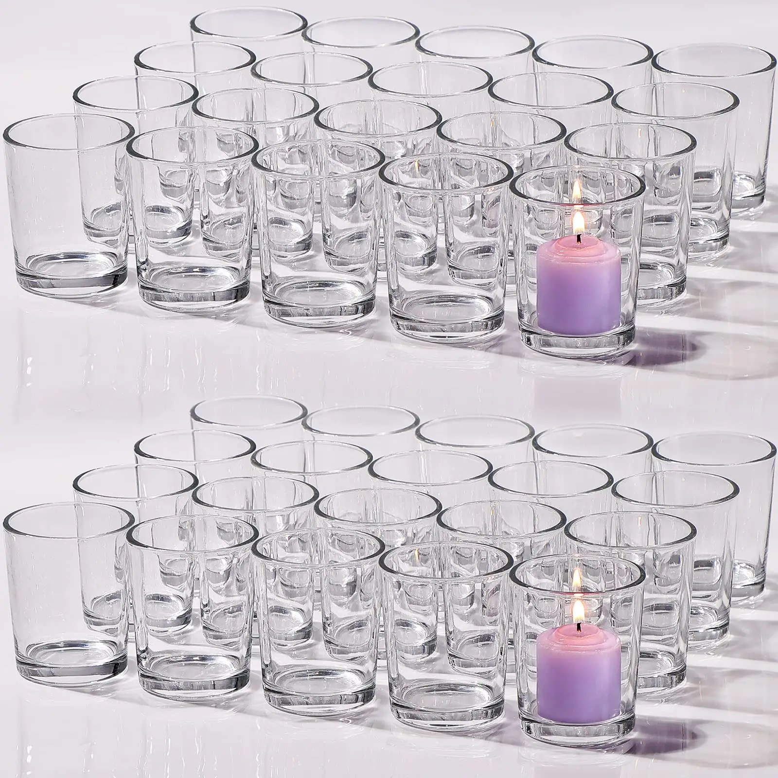 Portacandele in vetro trasparente con fondo ad arco vuoto portacandele in vetro per aromaterapia
