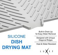 Tapis d'égouttage de la vaisselle extra large Tapis de séchage de la vaisselle en silicone sans BPA, facile à nettoyer, pour comptoir de cuisine