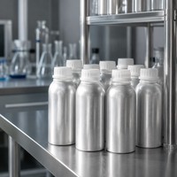 Bouteille en aluminium argenté mat de 250 ml avec bouchon blanc et bouchon intérieur, diffuseur de parfum, flacon cosmétique ou chimique