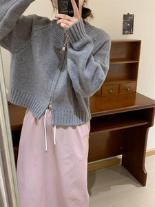 Cardigan en maille de <span class=keywords><strong>mohair</strong></span> à col irrégulier court, décoration florale, à nouer, couleur bonbon, doublure en laine, unisexe, automne-hiver, nouveauté - Product Image 6