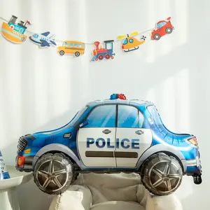 بالونات ميلار غشائية من الألومنيوم بتصميم خاص للبيع بالجملة لعام 2024، بالونات من الهيليوم على شكل كرة لعبة ثلاثية الأبعاد على شكل سيارات شرطة