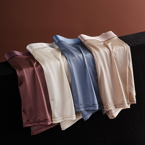 10A biancheria intima da uomo di lusso satinata leggera antibatterica cavallo traspirante liscio <span class=keywords><strong>senza</strong></span> soluzione di continuità in seta intrecciata con Logo in maglia a vita - Product Image 2