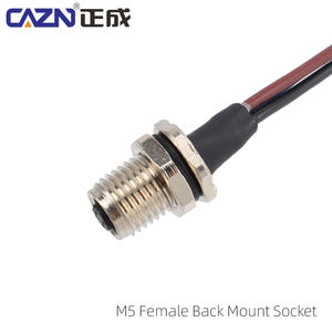 Cazn עמיד למים IP67 הרכב m5 זכר פליז פליז הקדמי בחזרה הר 3pin 4pin מחבר שקע מחבר צבעים שונים - Product Image 4