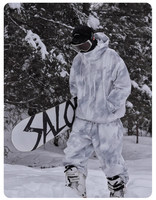 Combinaison de ski blanche et grise imprimée, respirante, résistante à l'abrasion, doublée polaire, imperméable, coupe-vent, ample et oversize