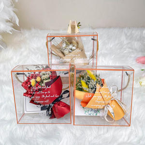 Vente en gros de fleurs artificielles roses stabilisées pour toujours <span class=keywords><strong>bouquet</strong></span> de roses à 5 têtes avec logo divers et personnalisé - Product Image 5