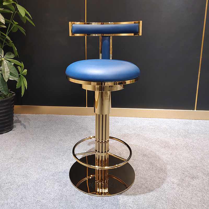 Роскошный поворотный барный стул в европейском стиле, круглый современный регулируемый барный стул с высокой спинкой, кожаные барные стулья