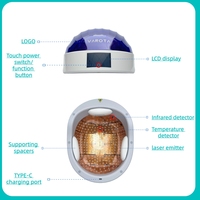 Casque de stimulation capillaire à 120 diodes électroluminescentes, système non invasif d'activation des follicules pileux