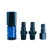 JUNJIE Raccords pour tuyaux d'air à haut débit et à haut débit de style américain Jeu de 4 pièces: 0.64cm NPT Quick Coupler Plug Kit