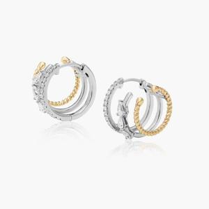 Brilliant 925 Sterling Silver Gold Plated Moissanite Hoop <b>Earrings</b> Elegant Luxury <b>Fine</b> Jewelry Timeless Fashion Collection Women - Product Image 5