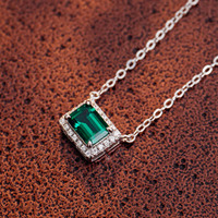 Collar de Moissanita Cultivada en Laboratorio al por Mayor de Fábrica, en Stock, Estilo Instagram, Chapado en Plata, Collar con Lazo de Oro de 18k