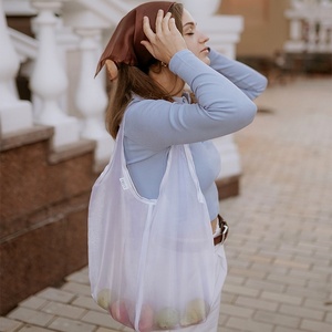 Sac fourre-tout transparent en organza, blanc ou imprimé personnalisé, sac à main ou sac à bandoulière pour Shopper - Product Image 4