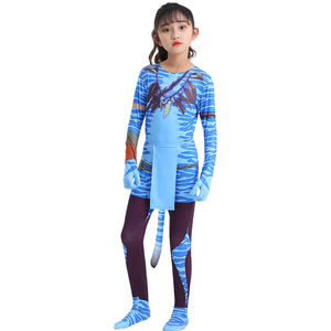 Manyusha Avatar 3 Costume pour enfants, combinaison bleue, tenue de cosplay pour enfants filles, jeu de rôle de film - Product Image 2