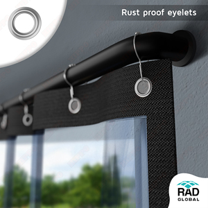 Achetez une rideau extérieur transparent en PVC clair, épaisseur 0,2 mm, léger, protection contre la pluie, le vent et la poussière - Product Image 2