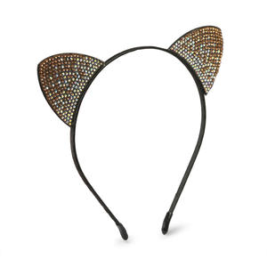 عصابة رأس لطيفة للأطفال على شكل أذني قطة مع أربطة شعر ملونة من حجر الراين للارتداء اليومي وتزيين الحفلات - Product Image 6