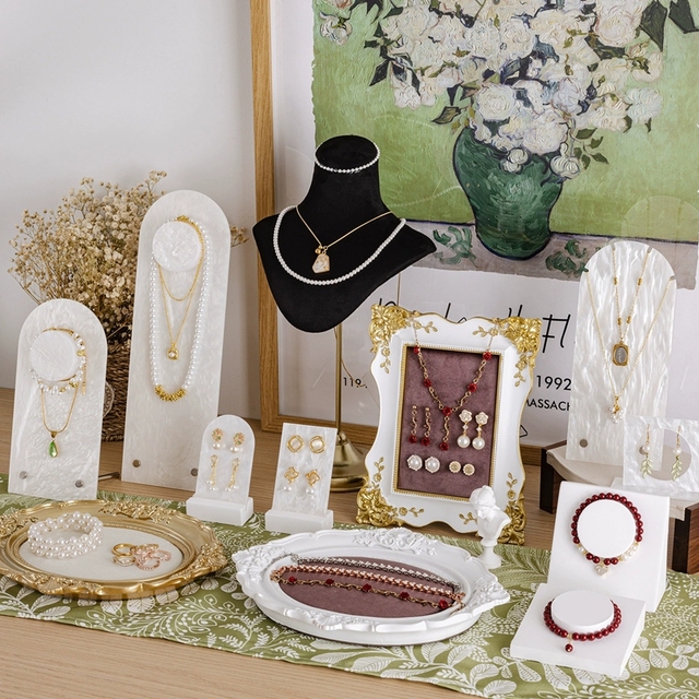 Jewelry Display Stand Set for Earring Ring Bracelet Necklace Complete Store Props