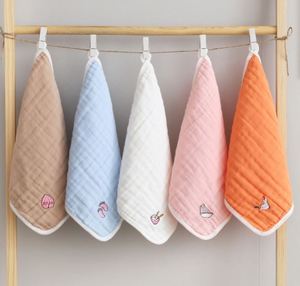 Paño para eructos de bebé, toalla cuadrada para recién nacidos, pañuelo pequeño, toalla facial de algodón suave y transpirable para bebés - Product Image 4