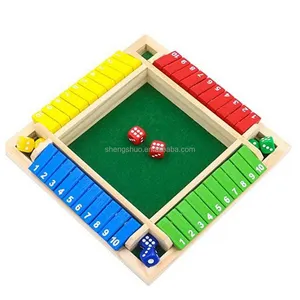 디럭스 4 면 테이블 게임 세트 바 패밀리 파티 게임 4 종 4 인 디지털 다채로운 주사위 박스 보드 게임 종료