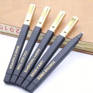 Stylo bille carré de luxe doré de haute qualité avec capuchon et clip en caoutchouc, personnalisable avec logo pour cadeaux promotionnels - Product Image 3