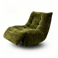 Fauteuil inclinable en chenille flocon de neige VOXHOME, style français, canapé simple, dossier réglable, structure en bois de pin, fauteuil de salon