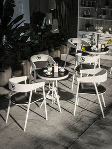 Chaise et table de bistrot en métal robuste, solution de mobilier unique et <span class=keywords><strong>chic</strong></span> de style industriel pour les espaces créatifs, bars à thème, studios - Product Image 6