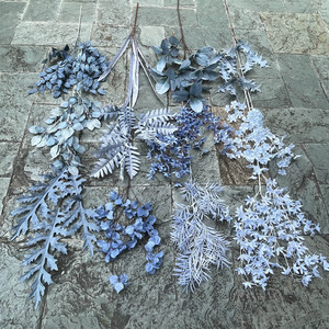 Bouquets de roses artificielles en soie pour décoration de mariage, roses bleues, bouquets d'hortensias, fleurs artificielles en gros - Product Image 2