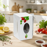 Boîte cadeau en carton ondulé pliable et recyclable en forme de fraise avec impression UV et logo personnalisé