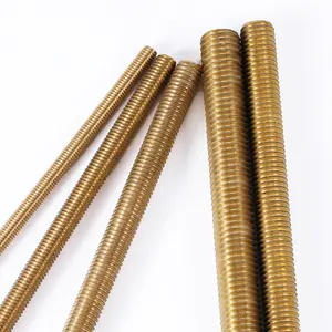 Threaded Rod Copper DIN976 M2-M10 H59 H62 Brass Bronze Plain Nickel Plated Tin Plated Thread Stud Bolt Threaded Bar DIN975