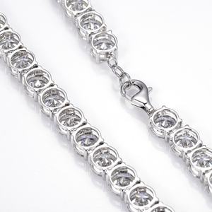 Collar de Moissanita con Corte Redondo de 7.5mm, Color EF, Personalizado por Messi Jewelry, Collar de Tenis de Oro de 10K, 14K, 18K - Product Image 4