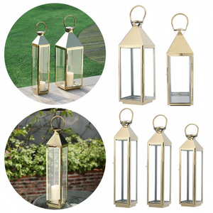 Bougeoir de lanterne en fer en métal artisanal exquis pour la décoration élégante de restaurant et de bureau d'hôtel à la maison d'inspiration européenne - Product Image 1