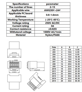 ขั้วต่อแบบ Pitch 2.0 มม. รุ่น PHB พร้อมตัวเรือนกันน้ำแบบสองแถว ขั้วต่อสายไฟแบบ JST ตัวผู้/ตัวเมีย - Product Image 3