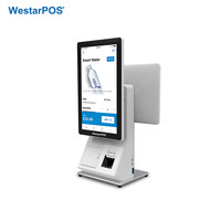 WestarPOS CRS001 Kiosco POS de Alta Gama con Pantalla Dual, Kiosco Todo en Uno para Pedidos Autoservicio para Tiendas Minoristas