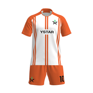 Elegante Conjunto de Camiseta de Fútbol Personalizada MYTH <span class=keywords><strong>STAR</strong></span> con Rayas Rojas y Blancas, Transpirable para Equipos - Product Image 3