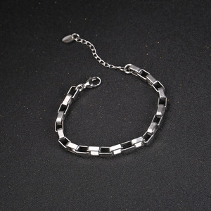 Men's <b>Titanium</b> Steel Bracelet Geometric <b>Chain</b> Link Black Silver Gold Bronze Color Gift Jewelry CE576 - Product Image 2