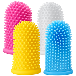 Best-Selling Silicone Pet Toothbrush Factory Direct Wholesale Dog Cat Finger Brush Covers Embossed Promotional Business Gifts