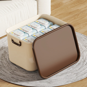Boîtes de rangement multifonctions modernes en polypropylène beige robuste Couvercles Organisation de la maison en forme de rectangle durable - Product Image 1